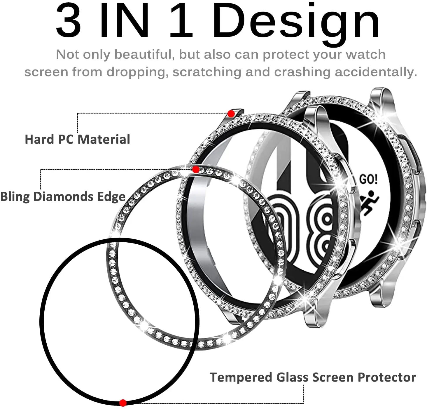 Case for samsung Galaxy watch 4 classic 46mm/42mm TPU Plated all-around bumper cover Screen protector Galaxy watch 4 44mm 40mm