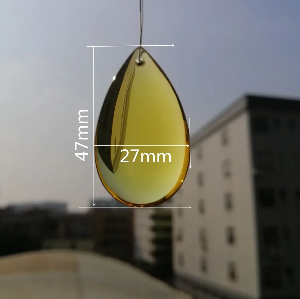 

Camal 10 шт. 47 мм желтый кристалл гладкая каплевидная призма подвесной светильник люстра подвесной орнамент свадьба домашняя вечеринка ювелирное изделие ремесло