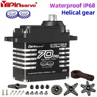 YP Waterproof IP68 Servo Large Torque Magnetic Induct 8.4v Brushless70kg Servo Steel Helical Gear Remote car accessories1/8 1/10