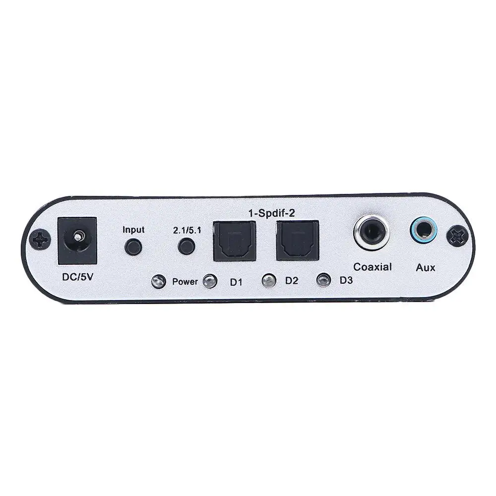Konverter Analog koaksial HD SPDIF, AUX 3.5mm ke 6RCA DAC konverter AC3 Audio Digital ke dekoder Amplifier dekoder Audio