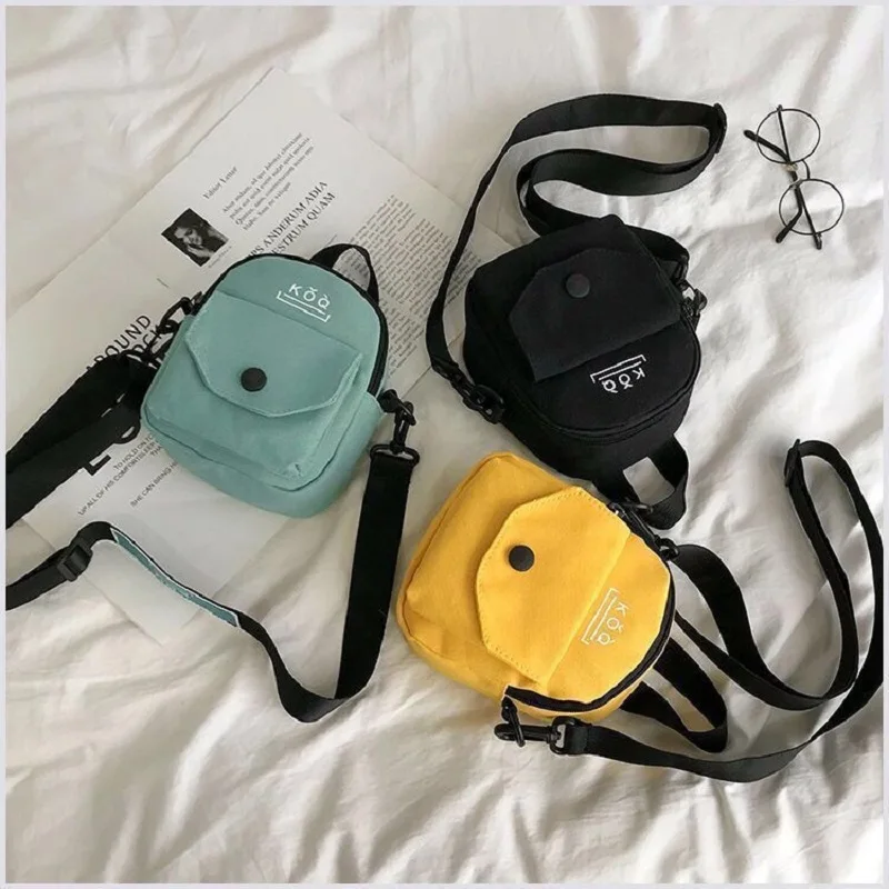 กระเป๋าผ้าใบมือถือกระเป๋าแฟชั่นเรียบง่ายลำลองกระเป๋าใส่เบนโตะกระเป๋าหิ้วกระเป๋าถือสตรีกระเป๋าพาดลำตัวสะพายไหล่เส้นเดียวนักเรียน