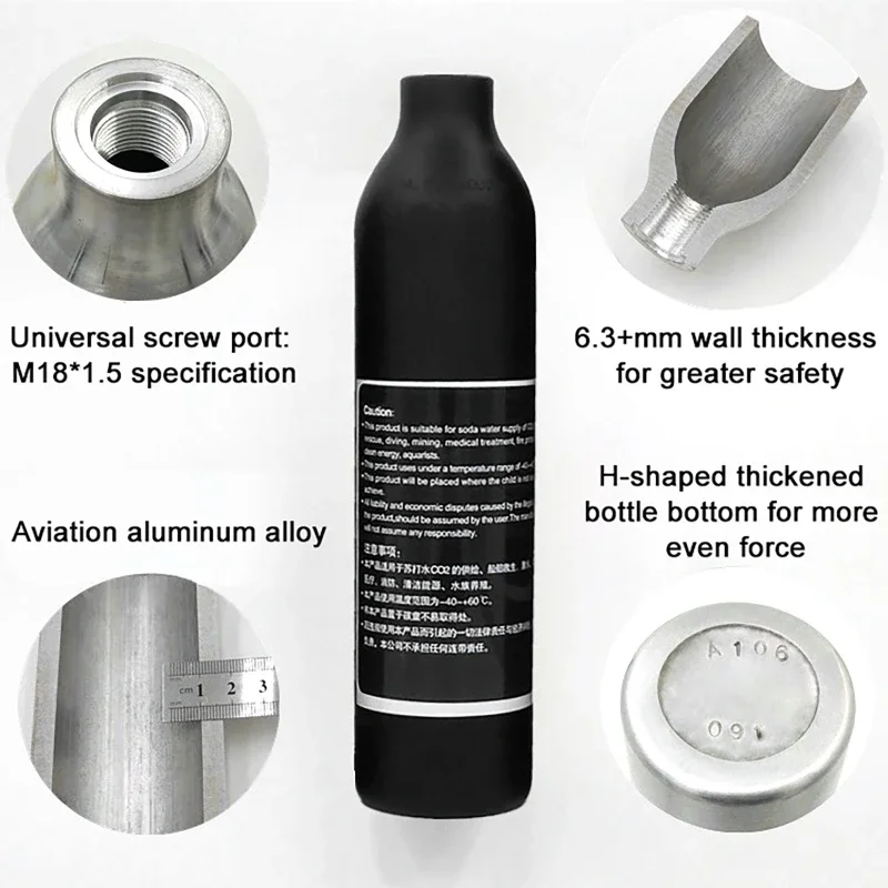 High Pressure Bottle Thread M18*1.5 30PMA Tank Cylinder Diving Aquarium Plant CO2 Tank Dive Oxygen Tank Soda Drink Gas Bottle
