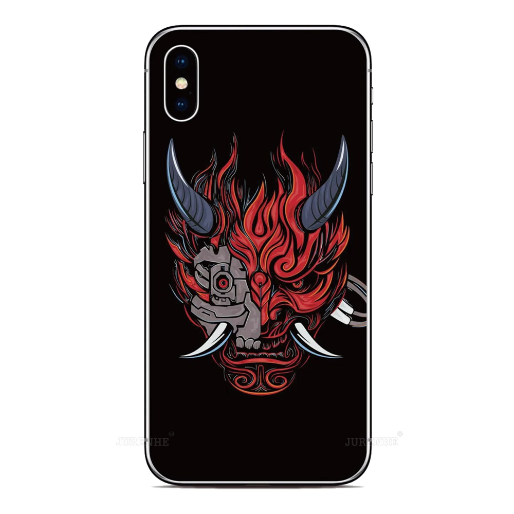 Samurai Oni Mask Back Cover For Sony Xperia 1 5 10 II III IV V 2023 XZ5 XZ4 XZ3 XZ2 XA2 Plus XA3 Ultra L4 L3 L2 E5 Z5 Phone Case