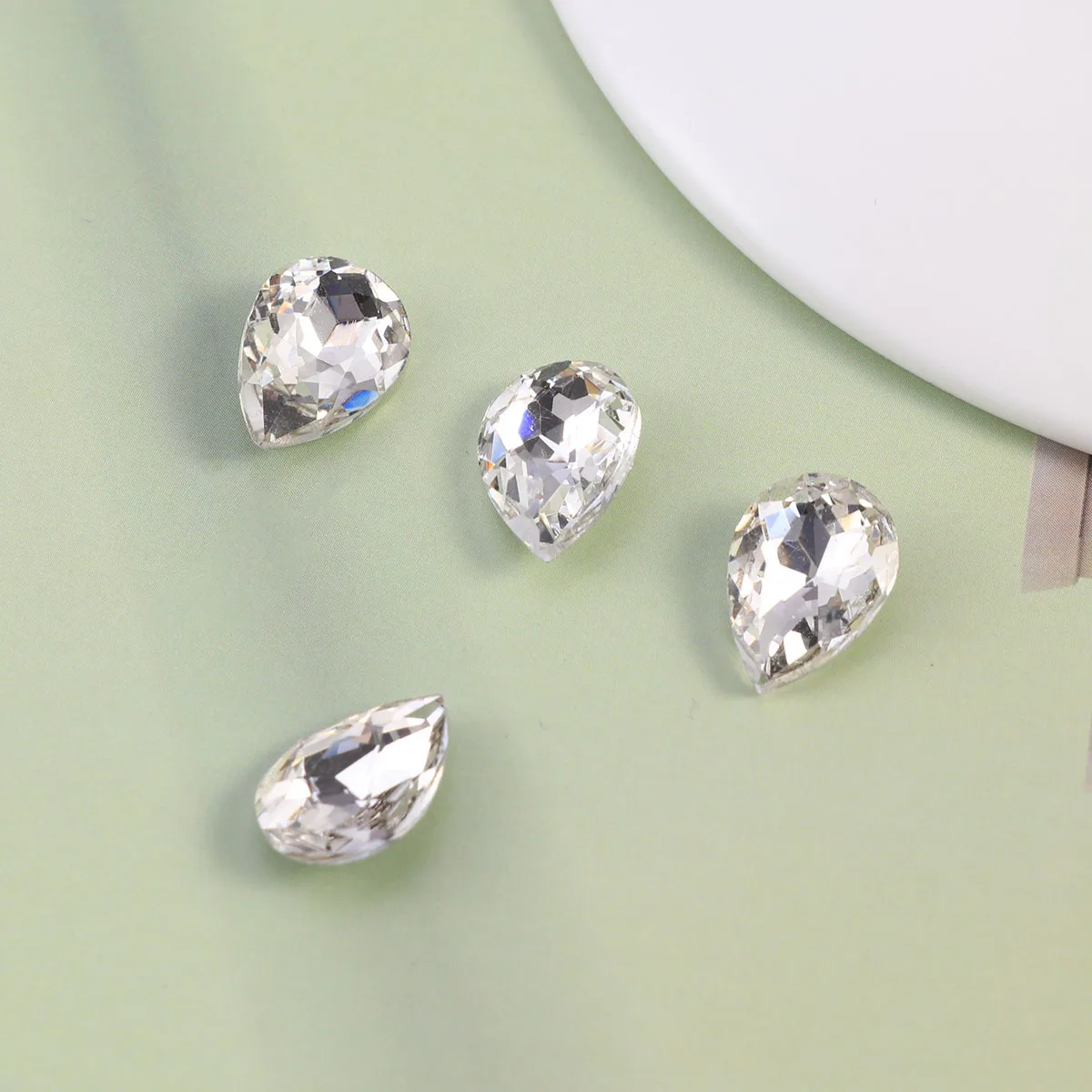 50 قطعة حفر قطرة سفلية كريستال حجر الراين لا ثقب دمعة الراتنج تألق الأحجار الكريمة DIY بها بنفسك ملابس الزفاف الأحذية الحرفية المحمول #3