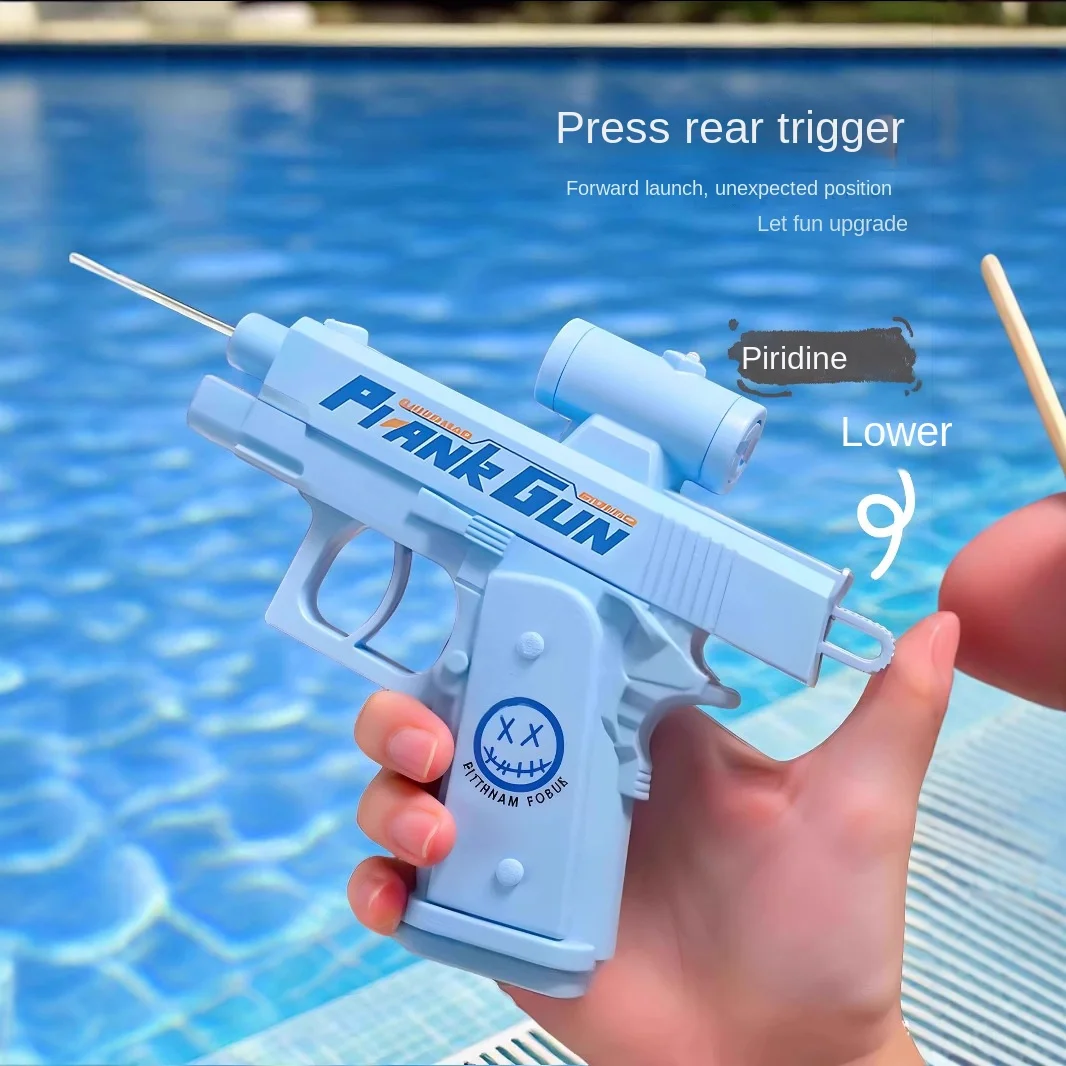 Pistola de chorro bidireccional de agua de verano al aire libre, pistola de agua de prensa y pulverización, juguete contra salpicaduras inversas para diversión de broma, alivio del estrés, juego de lucha contra el agua