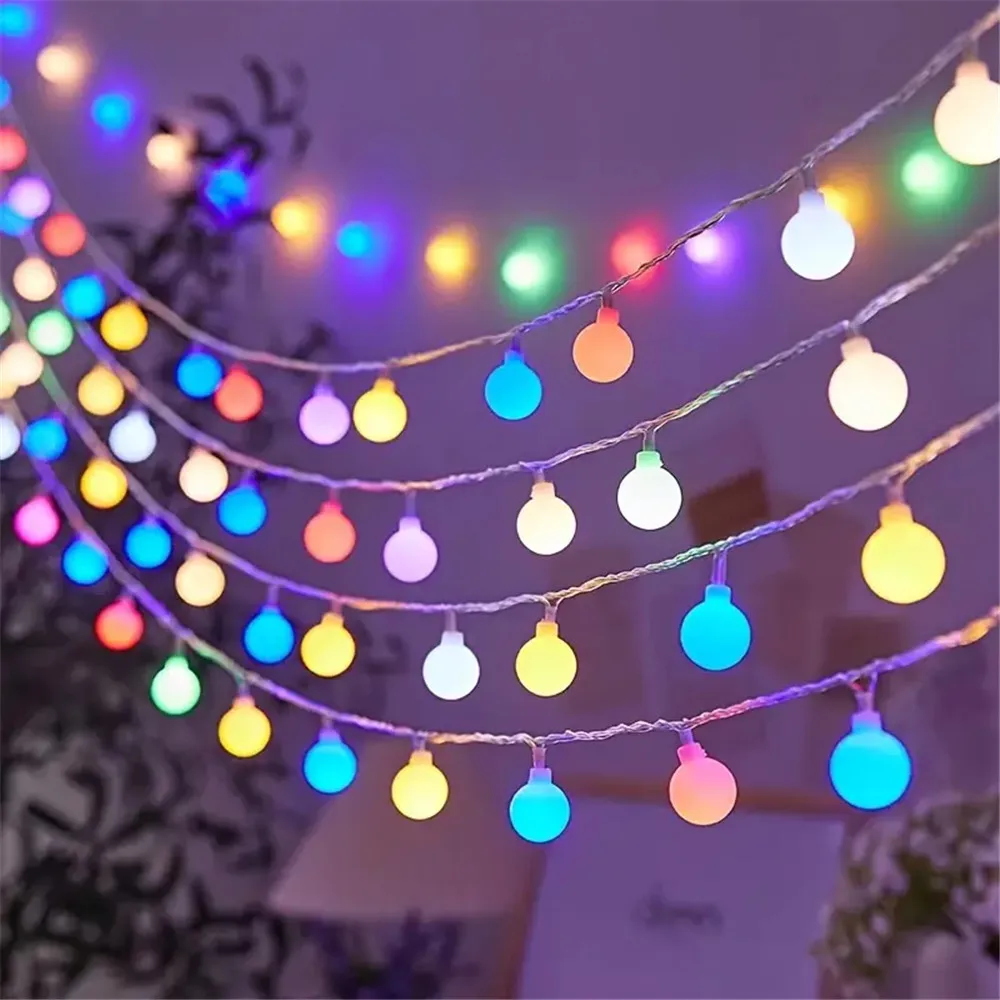 

Ball LED String Lights Outdoor Ball Chain Lights Garland Lights Bulb Fairy Lights Party Home Wedding Garden Christmas Decoration