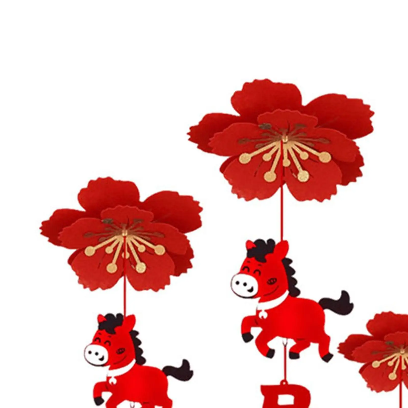 Lucky Horse Year Hanging Pendant Ornament Non Woven Fabric for Chinese New Year Roof Ceiling Decoration