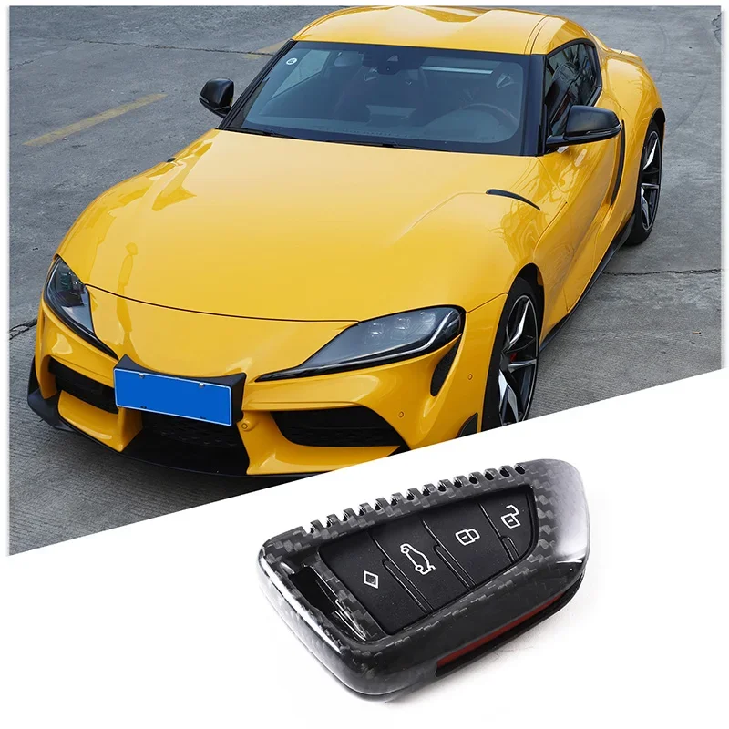 For Toyota Supra GR MK5 A90 2019-2022 Real Carbon Fiber Car Key Protection Cover Car Interior Trim Accessories