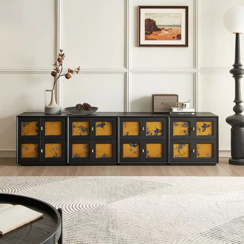Second-hand fragrant cloud yarn solid wood chest cabinet, bedside table, card door cabinet, bedroom home storage cabinet,