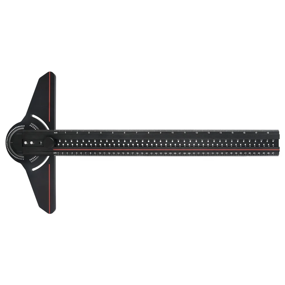 2026 Hot Sale Aluminum Alloy T - Shape Square Ruler Edge Ruler Carpenter Mark Ruler with Adjustable Protractor Angle Finder