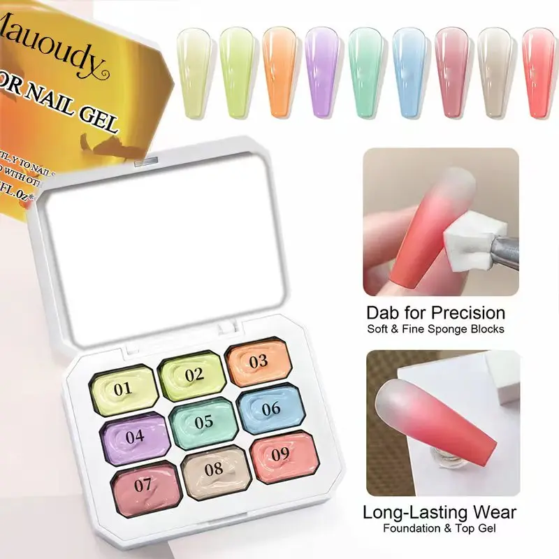 9-Color New Summer Floral Dopamine Series Nail Gel, Spring and Autumn DIY-Themed Nails, Suitable for All Types, (Includes 100 Do