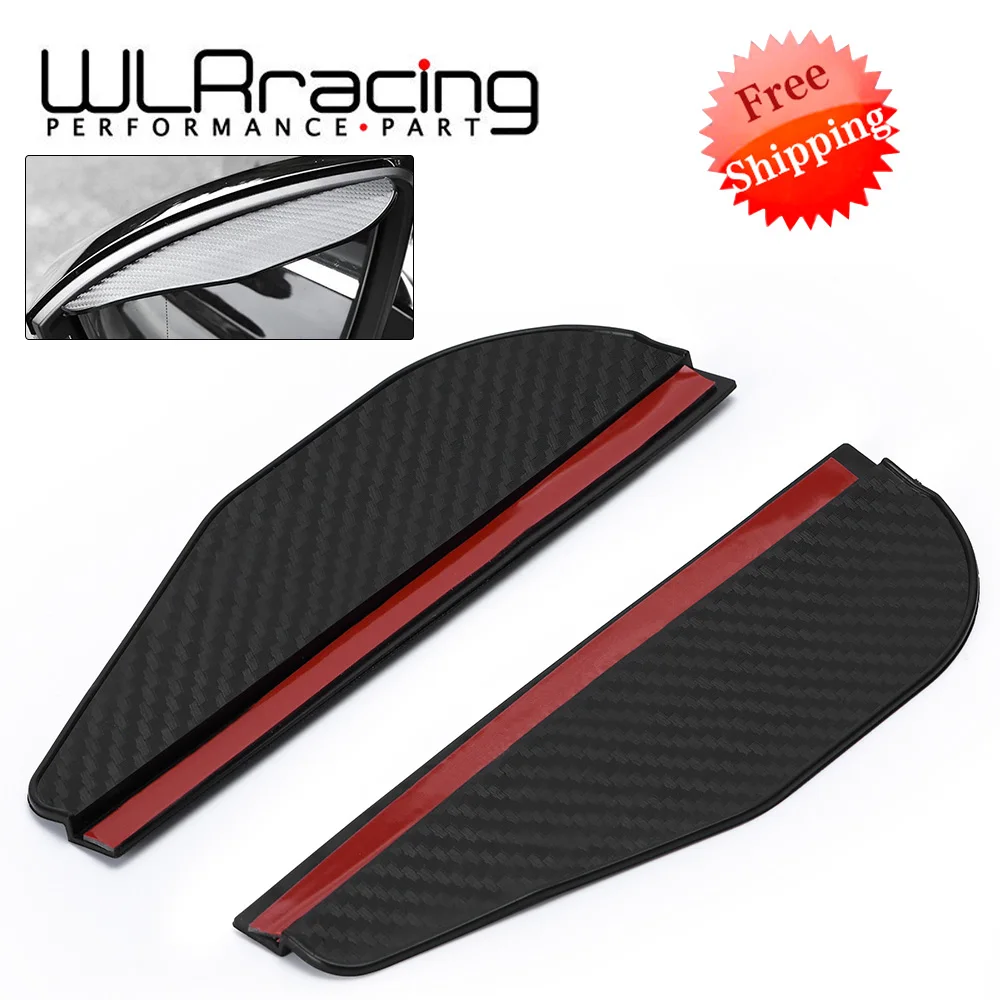 1 Pair Car Side Rear View Mirror Rain Eyebrow Visor Carbon Fiber Look Sun Shade Snow Guard Weather Shield Cover Auto Accessories