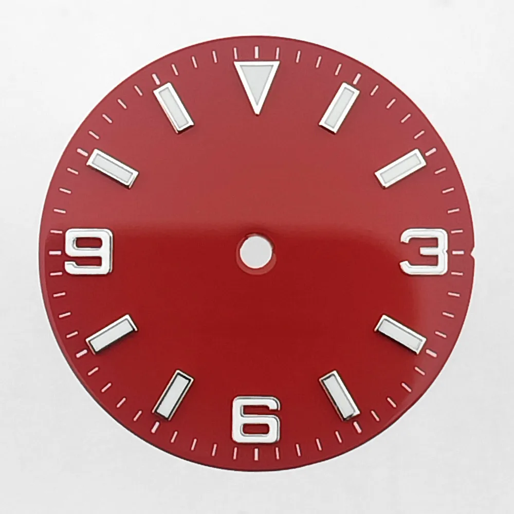 28,5 mm Zifferblatt, passend für NH35/8215/2824 Uhrwerk, BGW9, blau leuchtend, grün, rosa, hellblau, Uhrenzifferblätter, Uhrenteile, individuelles LOGO, Name – Detail 10