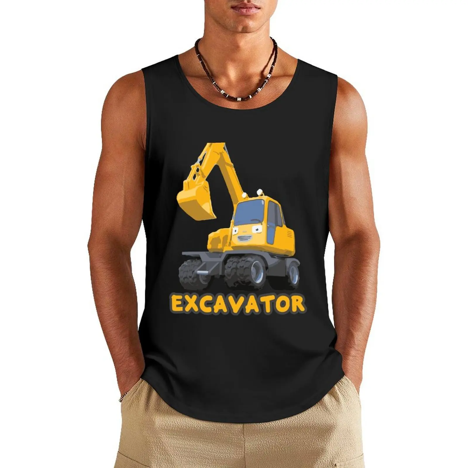 

The Heavy Vehicle Poco the Excavator Tayo the Little City Bus Tank Top sleeveless t-shirt for men men gym clothing