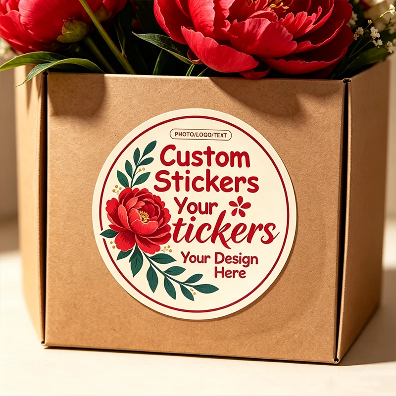 Individuell gestalteter Aufkleber, laden Sie Ihr Logo-Bild hoch, langlebige Etiketten für Geschenkboxen, Tierleckerli-Verpackungen und Dekorationen für Feiertagstreffen. – Detail 8