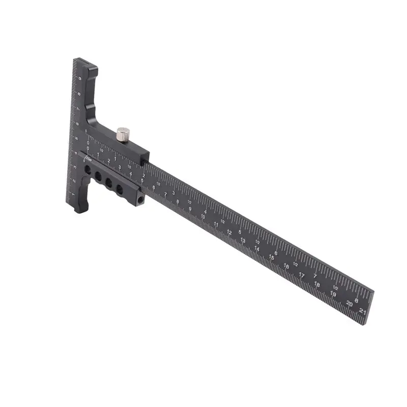 ABXF-Woodworking Scriber Gauge-Aluminum Alloy Sliding Marking Gauge,T-Square Scribing Measuring Marking Framing Ruler Tool