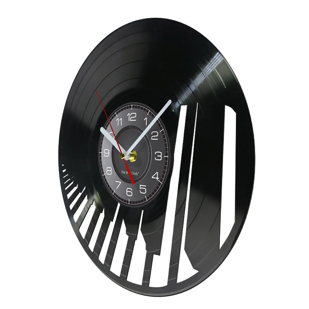 Sound Wave Piano Keyboard Wall Art Wall Clock Pianist Vinyl Record Wall Clock Musical Home Decor Classical Music Lovers Gift