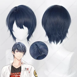 Marius Cosplay Wig 30cm Short Dark Blue Wigs Heat Resistant Synthetic Hair Halloween Party