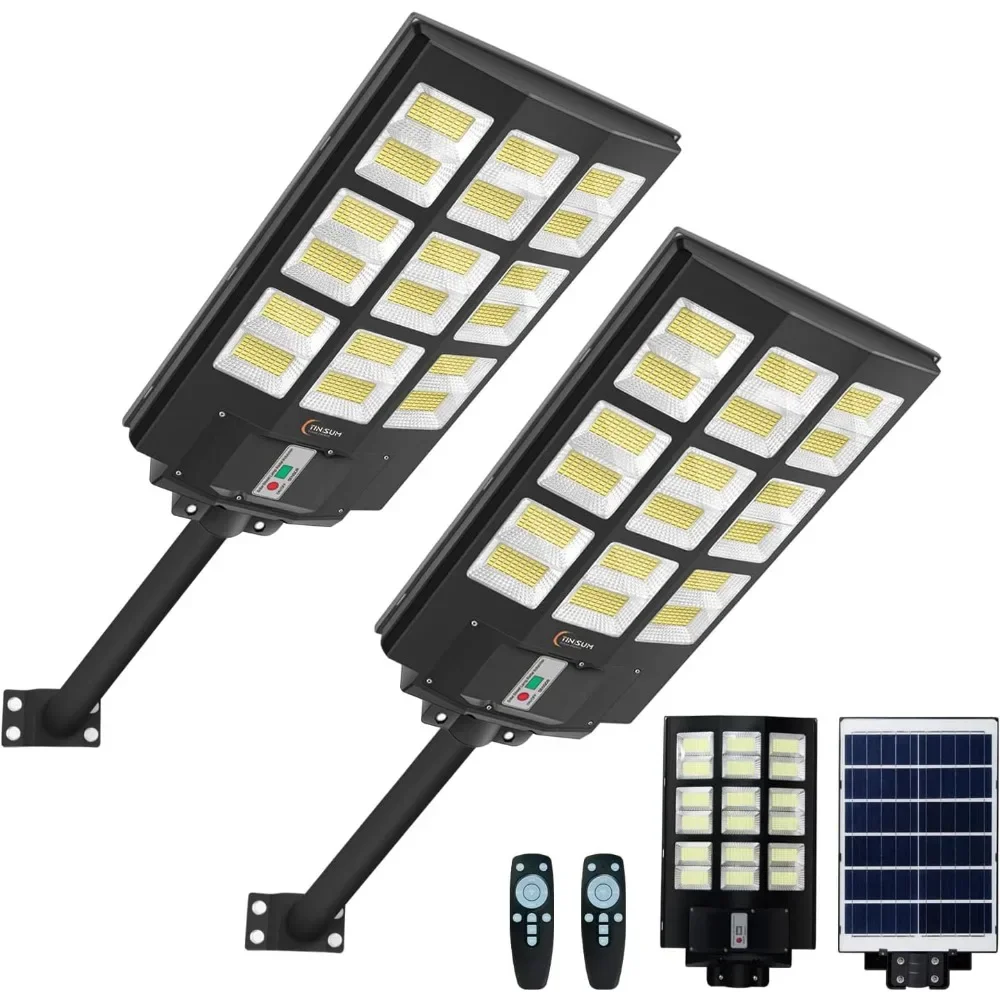 

600W Solar Street Lights Outdoor Motion Sensor, Super Bright 7000K Security Lights IP66 Waterproof Solar Powered