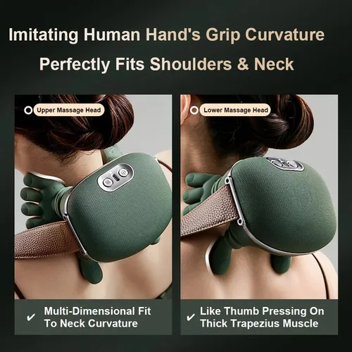 Imagen 2 del producto Masajeador de cuello presión de dedo Shiatsu cuello espalda y hombros masajeador eléctrico amasado cuello masaje profundo relajación muscular