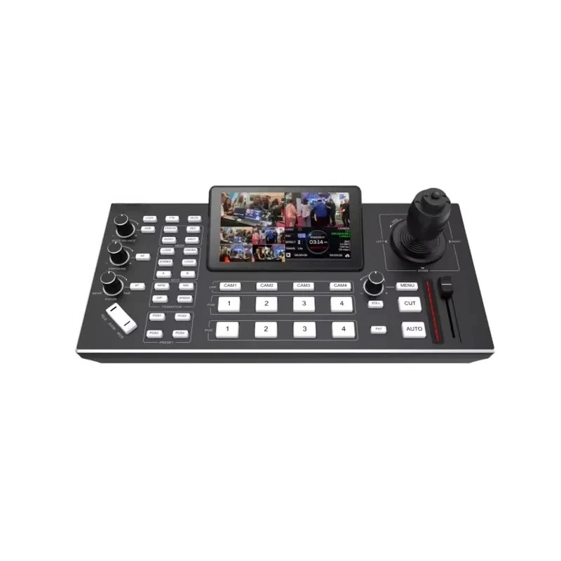 Quad HDM1 Input Video Mixer Switch Live PTZ Camera Joystick Control 4 Channel Mini PTZ Keyboard for PTZ Cameras