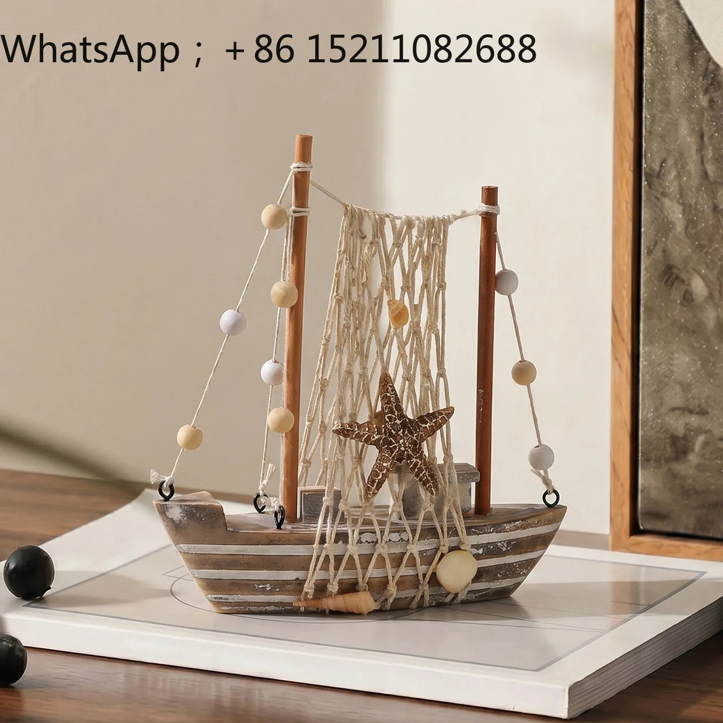 LLY smooth sailing sailing crafts ornament light luxury high-end living room TV cabinet study desktop decoration