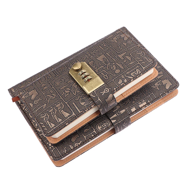200 Pages A5A6 Code With Lock Diary Book Notepad Agenda Planner Retro Notebook Simple Hand Account Book Journal