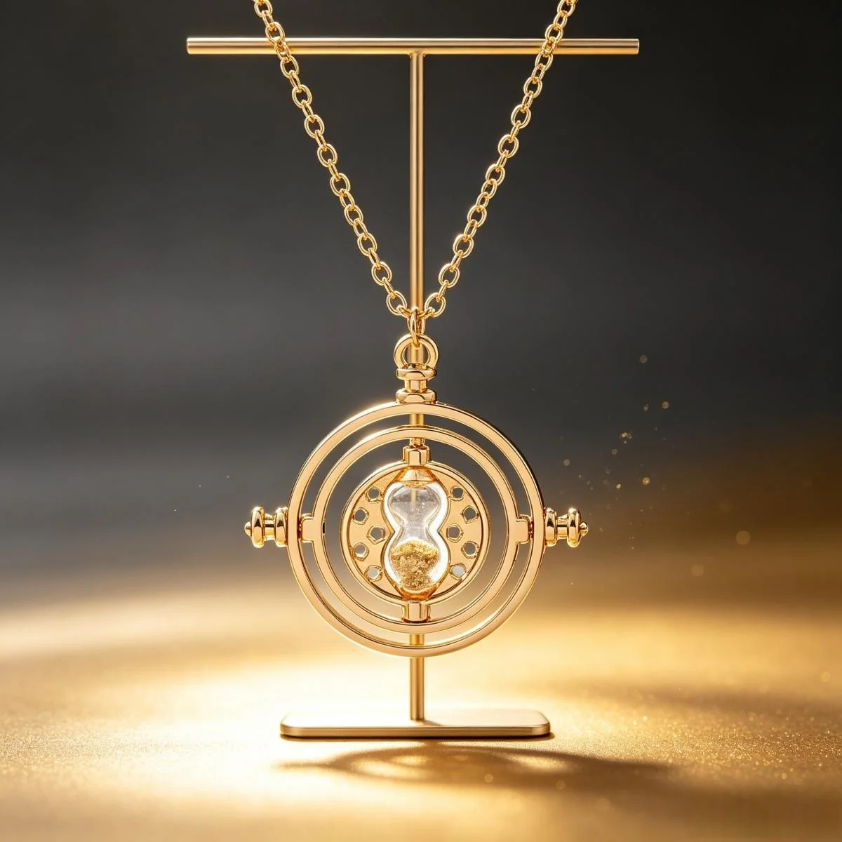 Astronomical Time Converter Necklace Rotating Hourglass Pendant Unisex Magic Jewelry Gift for Cosplay Fans
