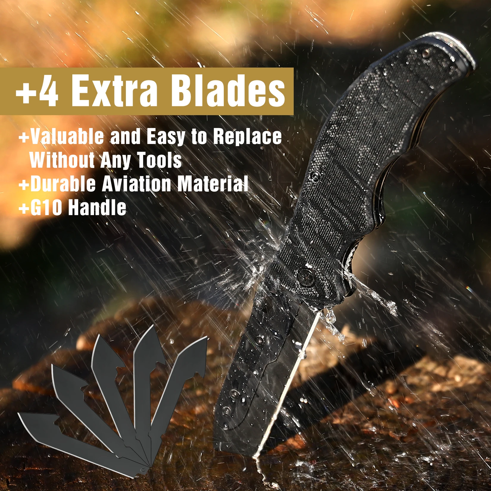 SWISS TECH Multifunction Folding Knife with 5PC Blades for Outdoor Survival  Pocket Folding Knife