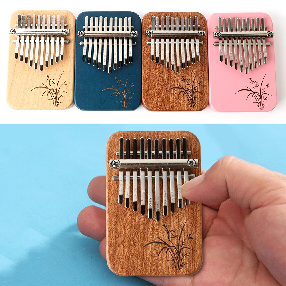 Mini Kalimba 10/17/21 Keys Thumb Piano 1 Pack Cute Small Musical Instrument Portable Exquisite Gift Set for Kids