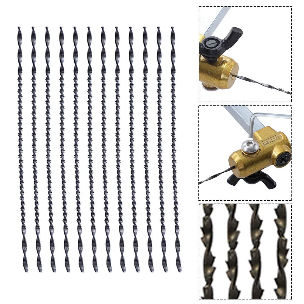 12Pcs Scroll Saw Spiral Blades U-Shaped DIY Cutting Accessories Sharp Tooth Design Reduces Hand Fatigue Fast Curve Sawing