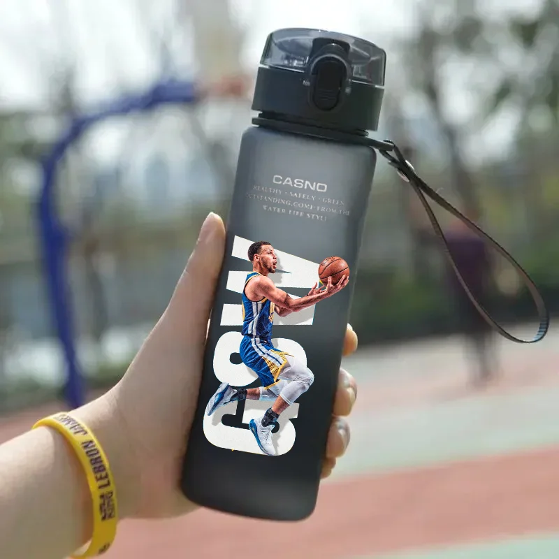 Basketball Star Water Cup Drinking Outdoor 560ml Water Bottle Children Portable Plastic Adult 4Colors Large Capacity Sports Gift