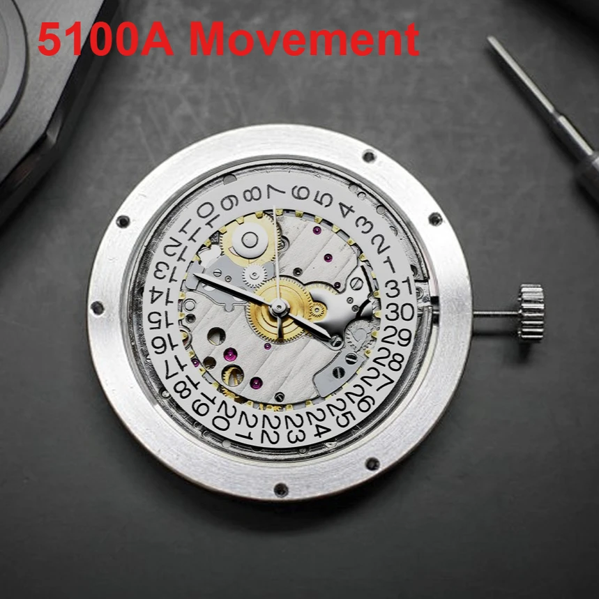 5100A micro rotor automatic mechanic movement 35Jewels Movement Three-pin Single Calendar Automatic 3hands 3H date Watch Parts