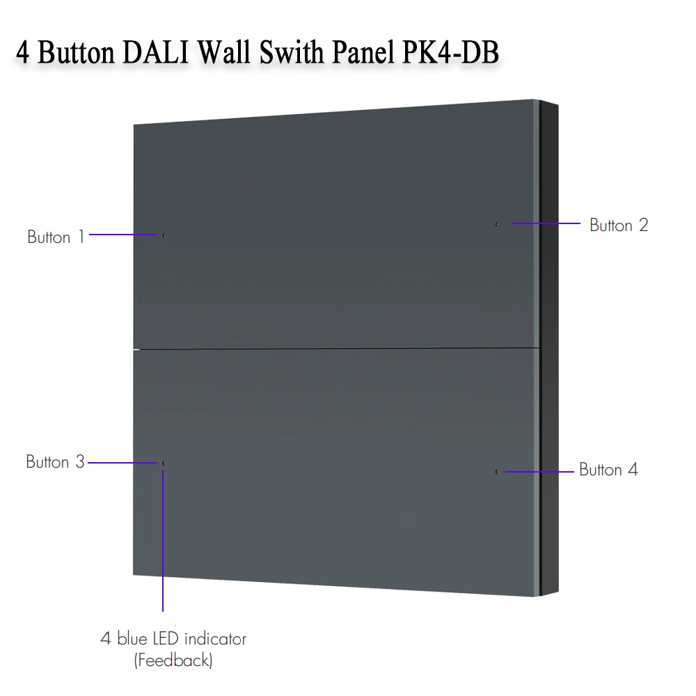CENFAYA DALI Wall Swith Panel 4 8 Button have blue LED indicator DALI bus power supply DALI-2 input device Button Stickers