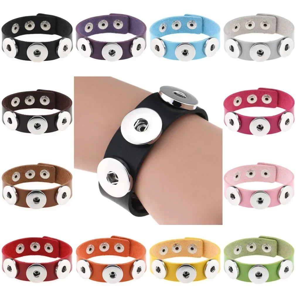 Simple Individuality Sex appeal Originality Party Tide Fashion Button Punk style Creativity Leather Snapper Bracelet Wristband