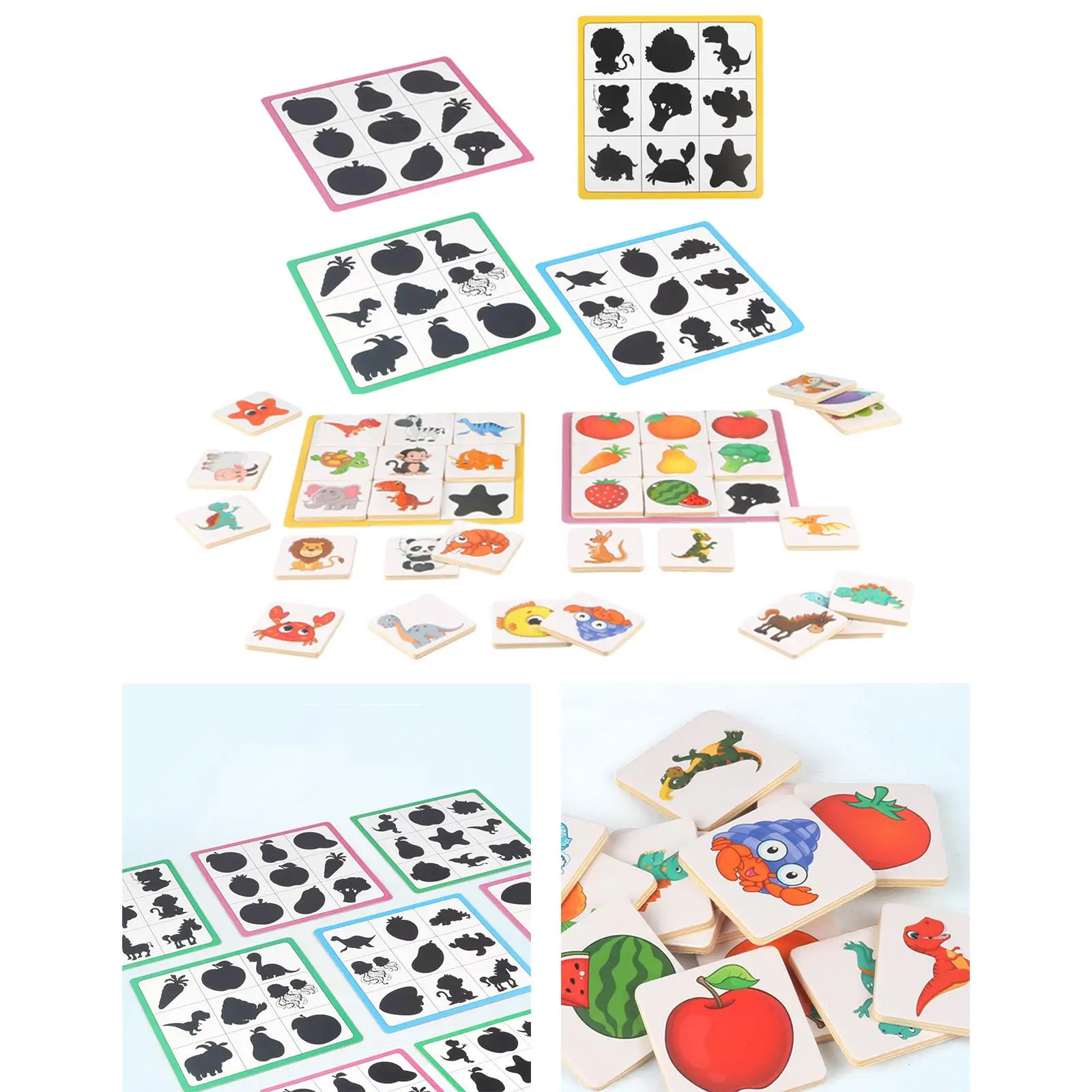 

Memory Matching Game Educational Toys Fruit Recognition Fine Motor Animals Matching Game for 4 5 6 Years Old Preschool Age 3+