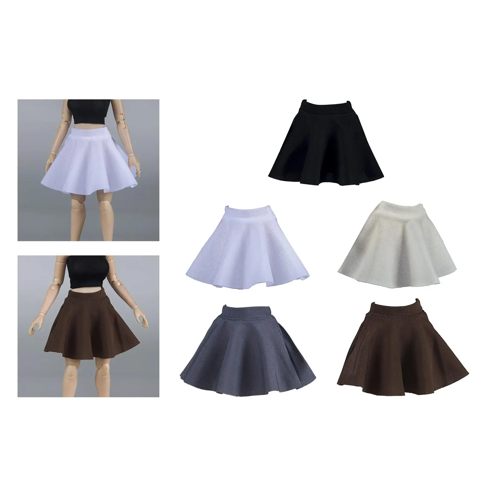 Falda de Tela para Figura en Miniatura, Escala 1/12, Atuendo para Figura de Acción Femenina, Accesorios de Vestir