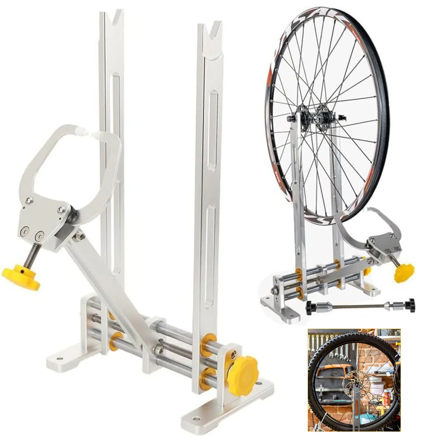 Image of Fahrrad Rad Abrichten Ständer Einstellbare Fahrrad Rad Reparatur Halterung Fahrrad Rad Ausrichtung Rahmen Kalibrierung Ständer Felgen Korrektur