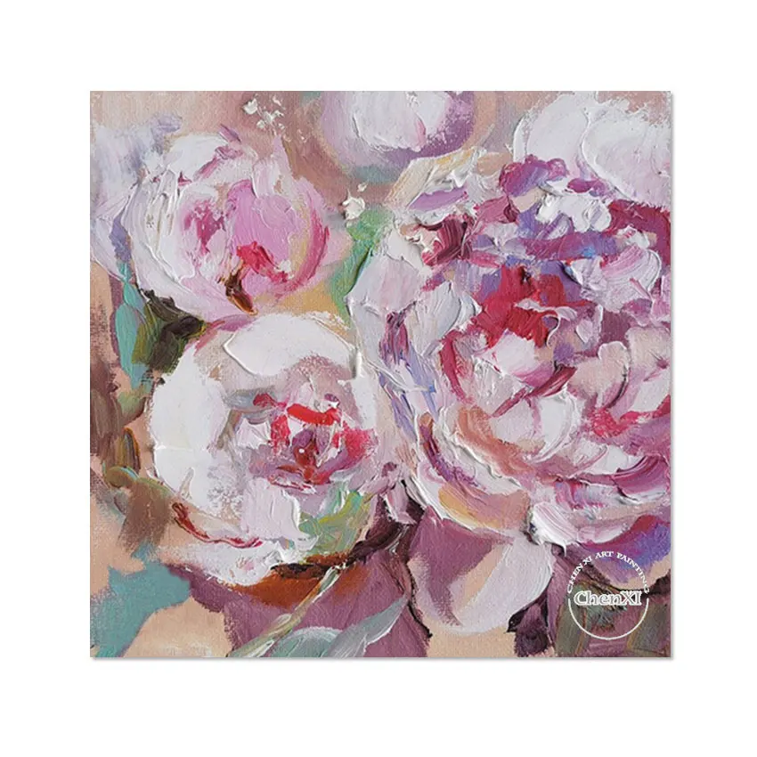 Large SIze Rose Flowers Canvas Wall Poster Art Hand-painted Luxury Acrylic Painting Floral Artwork Aesthetic Room Decoration