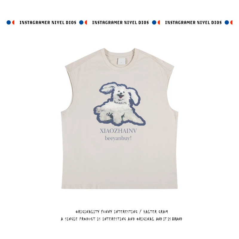 

Высококачественная футболка оверсайз из 100% хлопка (280 г) с принтом собаки, повседневная, дышащая, летняя, для мужчин и женщин