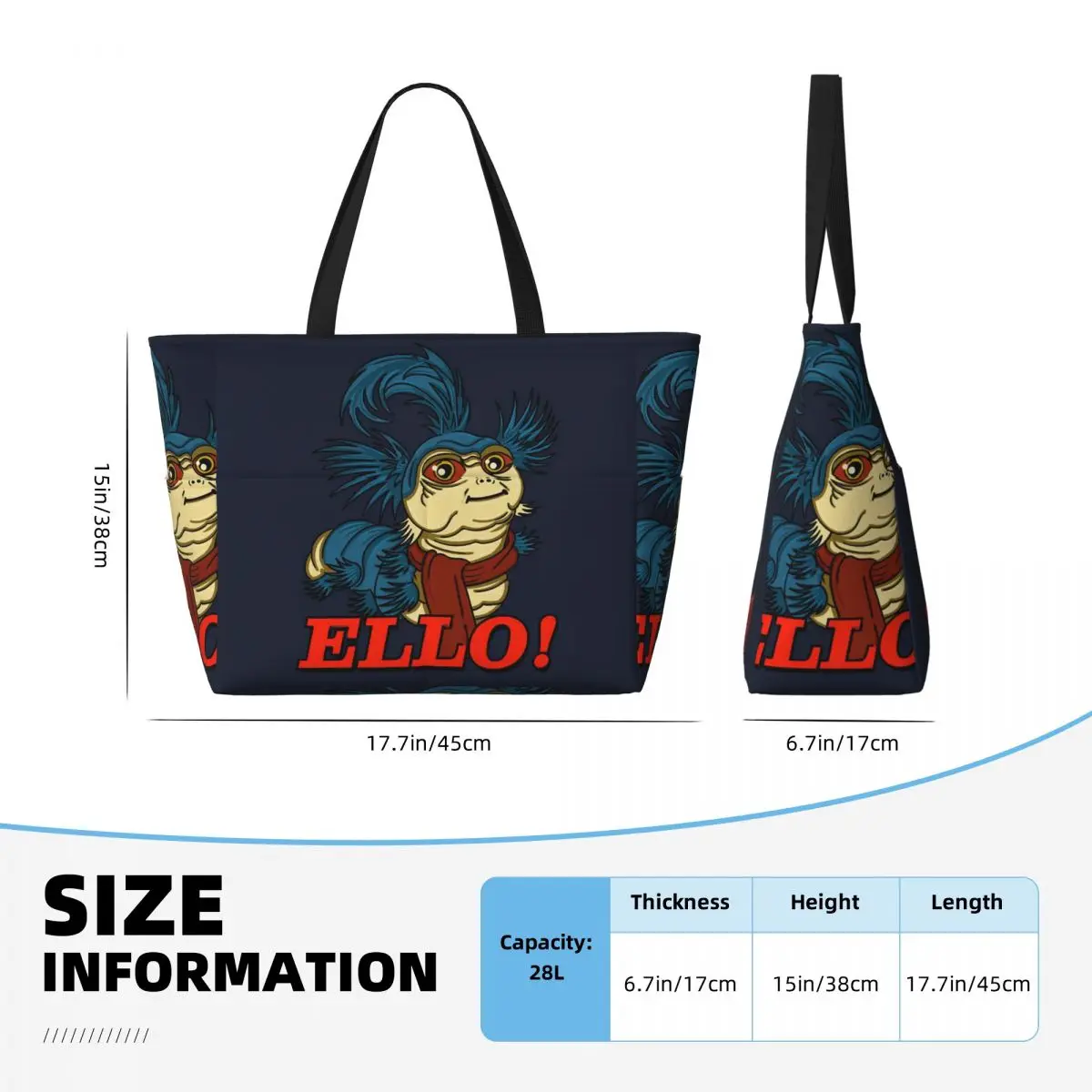 Ello Worm Beach Tote Bag Sport Gym Yoga Duffle Large Tote Bag Women Travel Bag Fitness bag