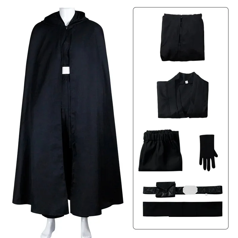 SW Jedi Knight Luke Skywalker أزياء تنكرية علوية وسراويل مع عباءة الهالوين حفلة تنكرية كرنفال ملابس للرجال fy1؛