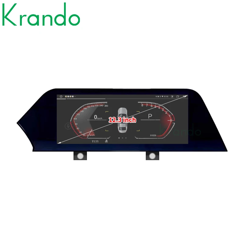 Krando 12.3 Inches Android Car Radio For BMW X5 F15 F85 X6 F16 X6M F86 2014 - 2018 NBT EVO Wireless Carplay Blade Full Screen