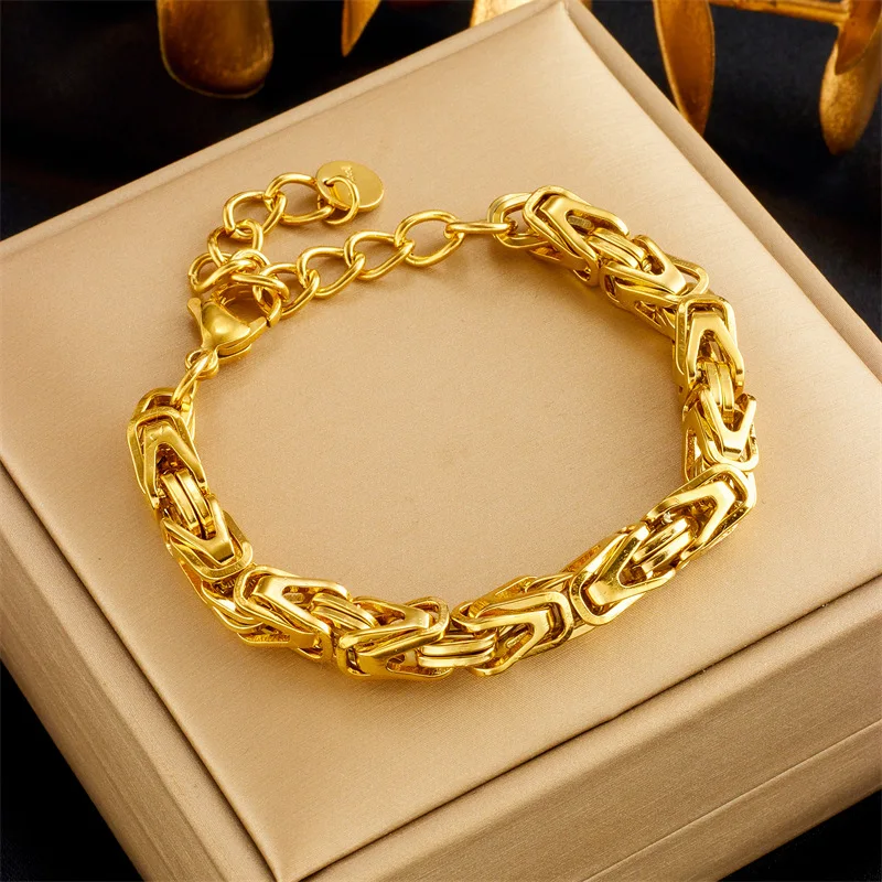 

10 Pieces Stainless Steel Heavy Metal Chain Punk Hip Hop Fashion Jewelry Souvenirs for Men