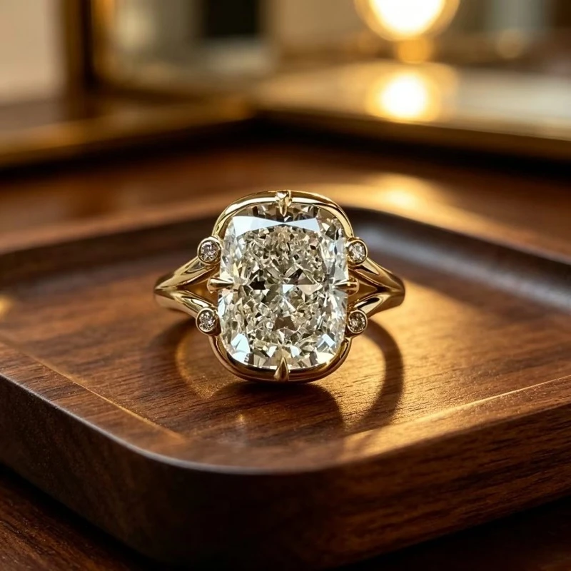 Solid 925 Sterling Silver Ring Fully Set with Moissanite Festive Gift Ideal for Any Occasion