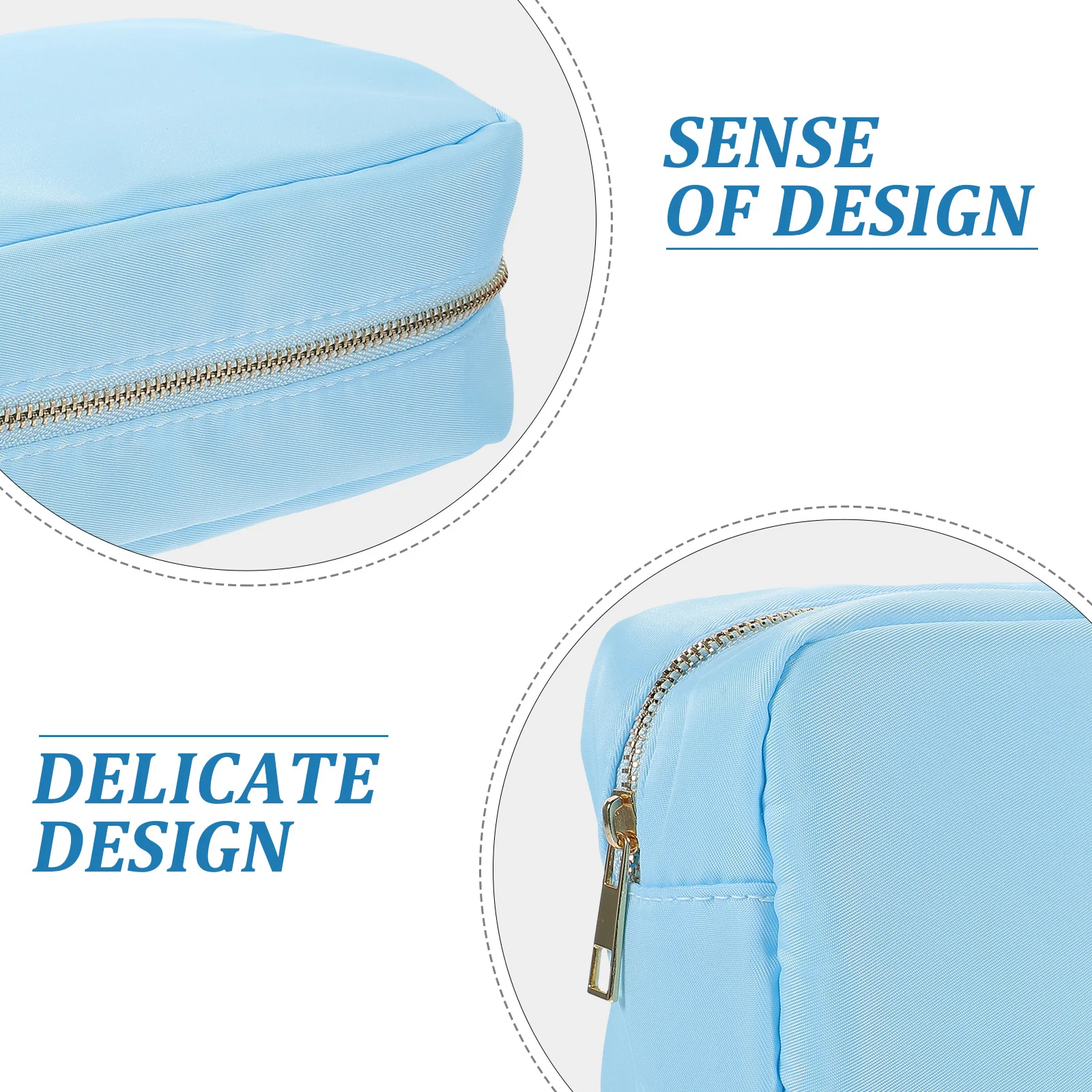 حقيبة مكياج نايلون قابلة لإعادة الاستخدام، حقيبة سفر مقاومة للماء للنساء، حقيبة مكياج لتخزين مستحضرات التجميل الصغيرة والمجوهرات #3