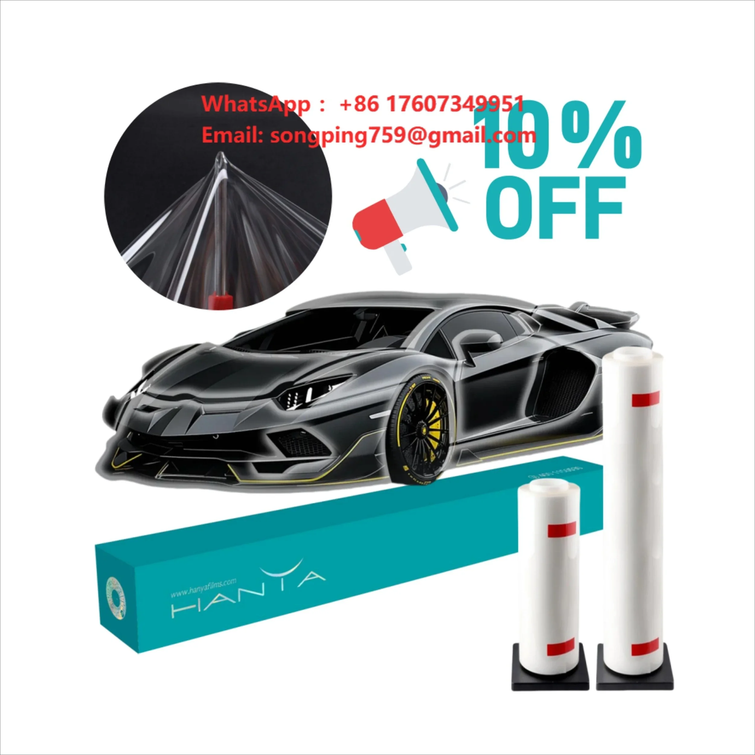 Full Car Clear Bra Self Healing Anti Scratch TPU Paint Protection Film for Body with 10-Year Warranty
