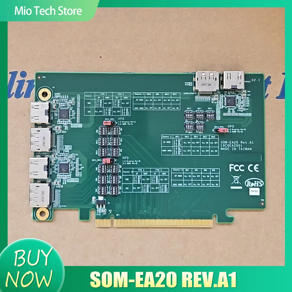 For Advantech adapter card SOM-EA20 REV.A1 PCIex16 to 2 HDMI and 2 DP ports compatible with SOM-DB5720 development board