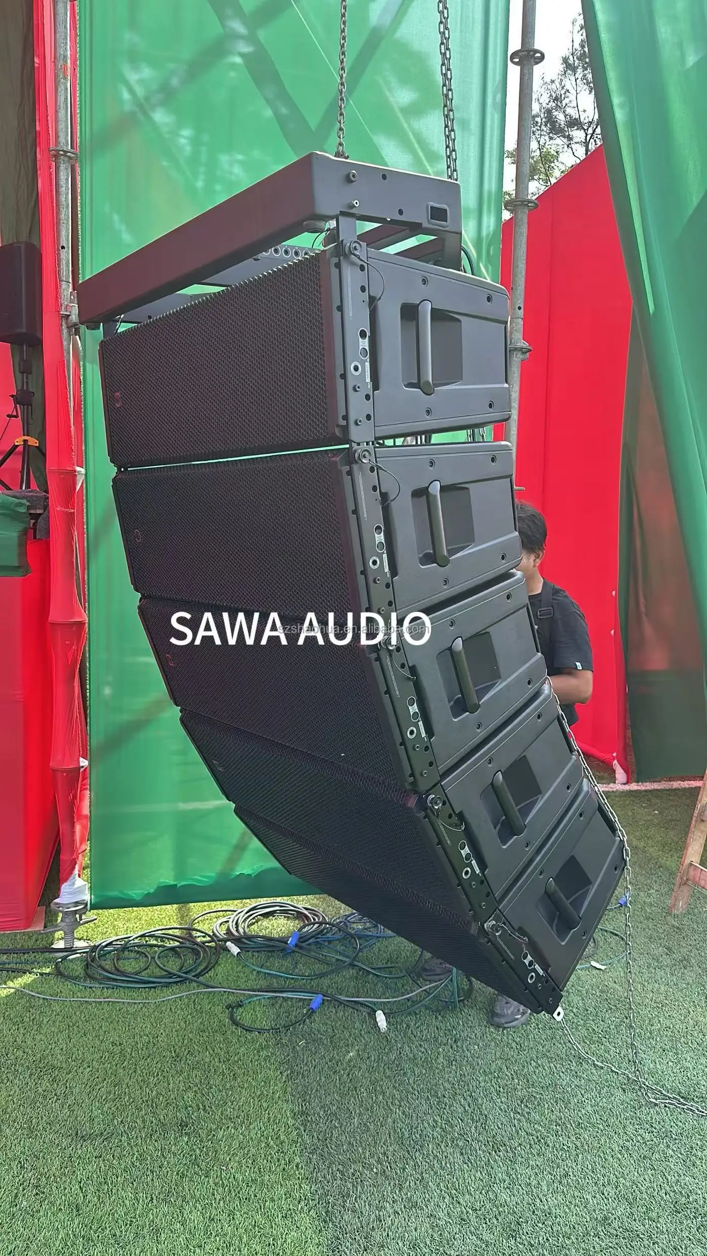HDL 50-A 4K Dual 12 Inch 3 Way Active Line Array Speaker Big Powered Sound System Professional Audio Outdoor RCF Speakers