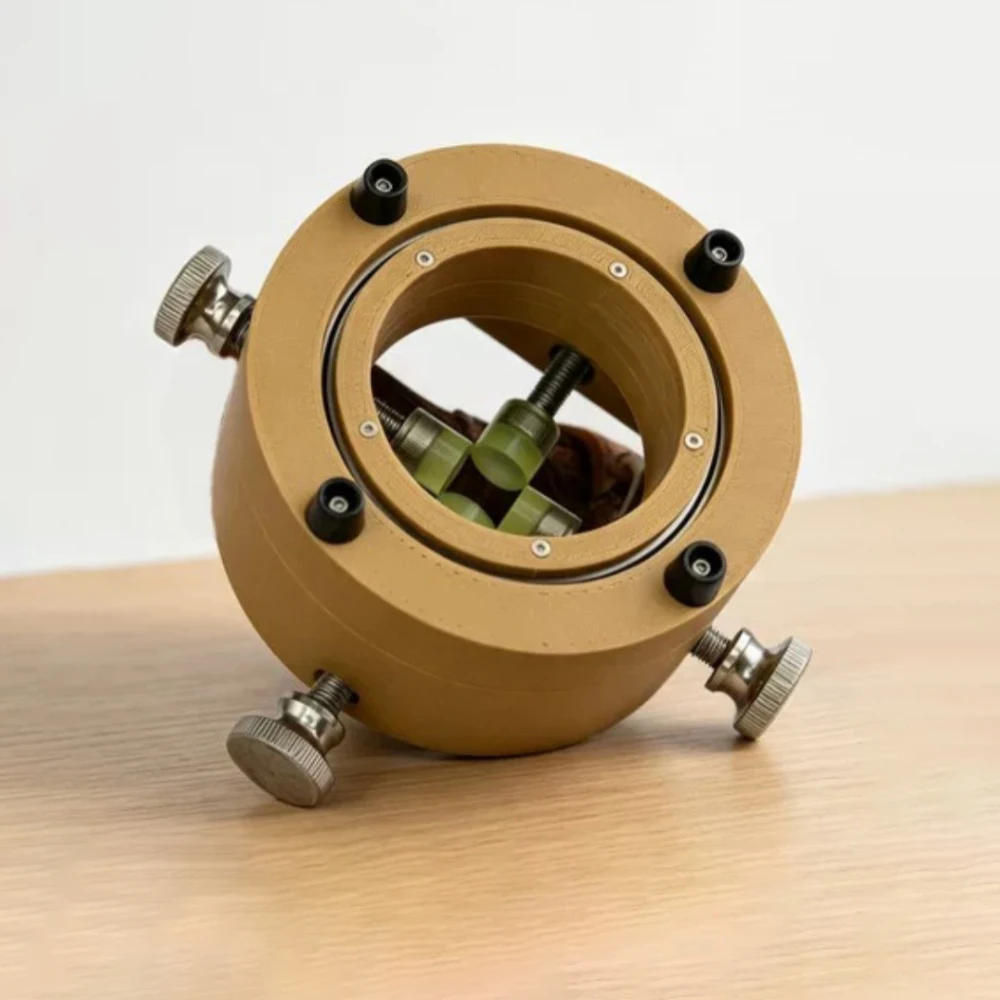 4-Axis Integrated Seal Engraving Rotary Vise – 360° Rotating Stamp Holder Clamp for Stones (8–50mm)